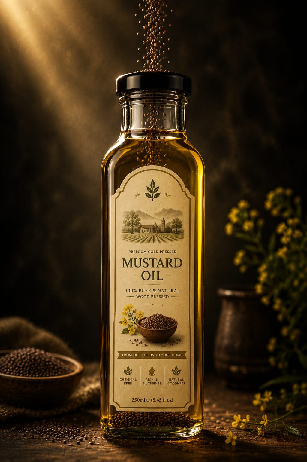 RIZVI ESTATE (100% organic) Premium Cold Pressed Mustard Oil